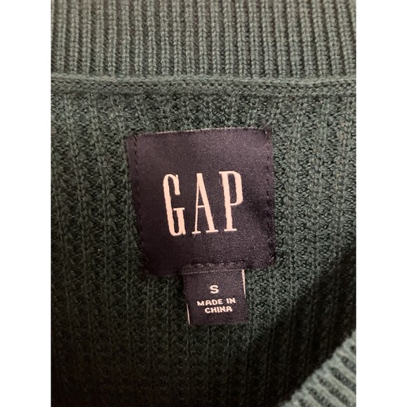GAP Men's Textured Sweater Size S Small Sea Moss Green Pullover Casual Warm - Picture 7 of 13